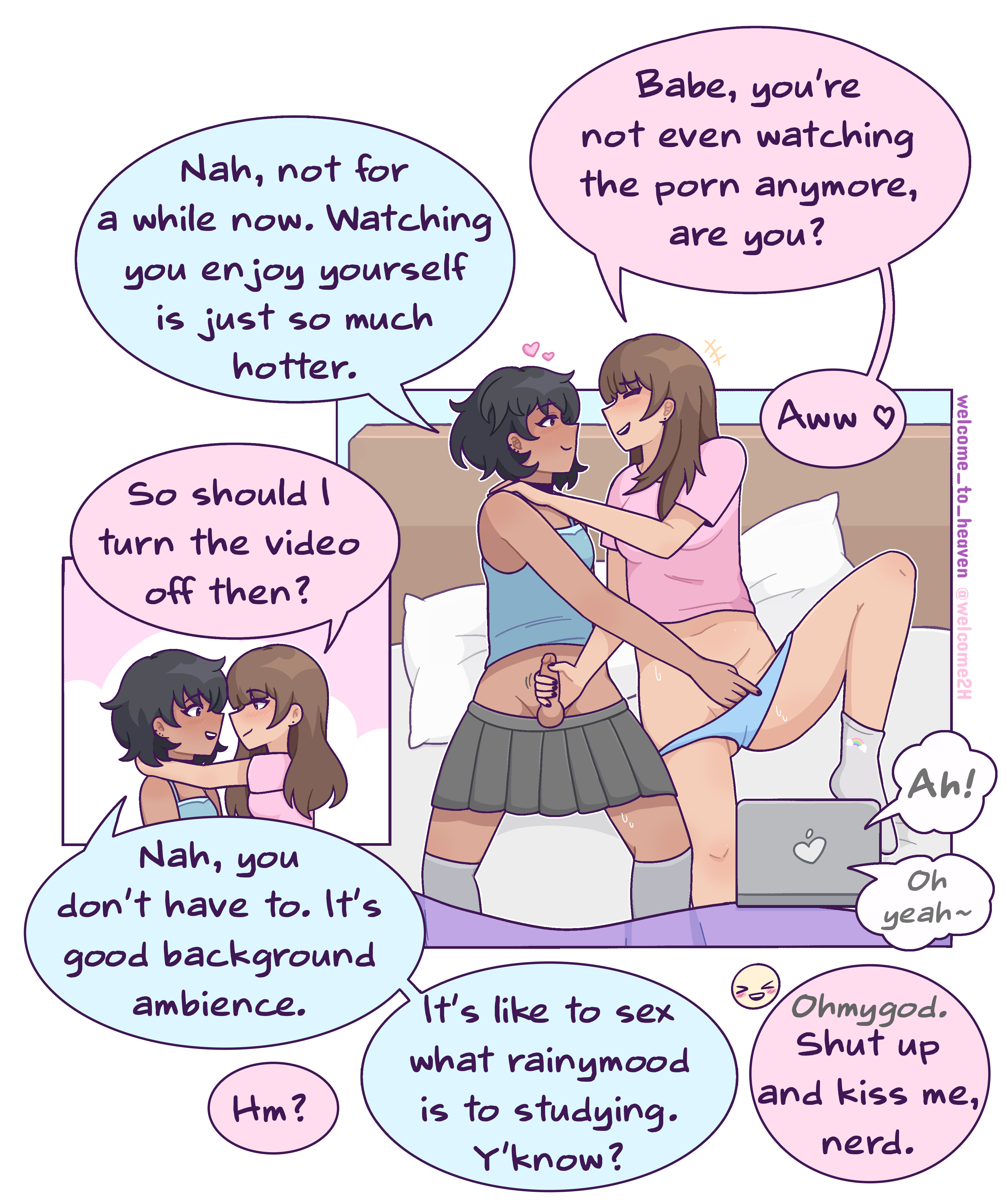 Dirty Talk Porn Captions Cartoons - Watching porn together (kind of) uwu ðŸ’™\