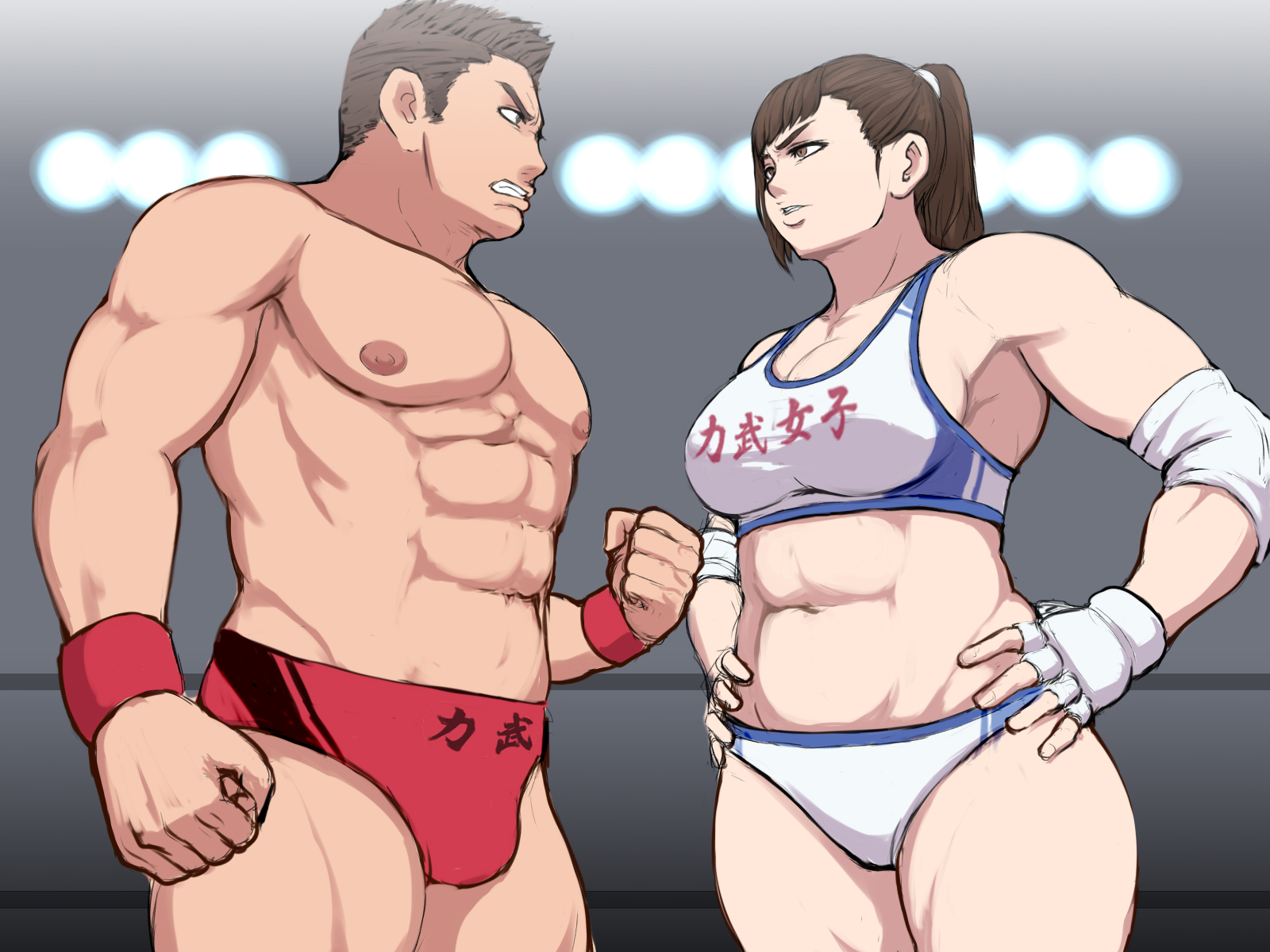 男女混合ミックスプロレスエロ 