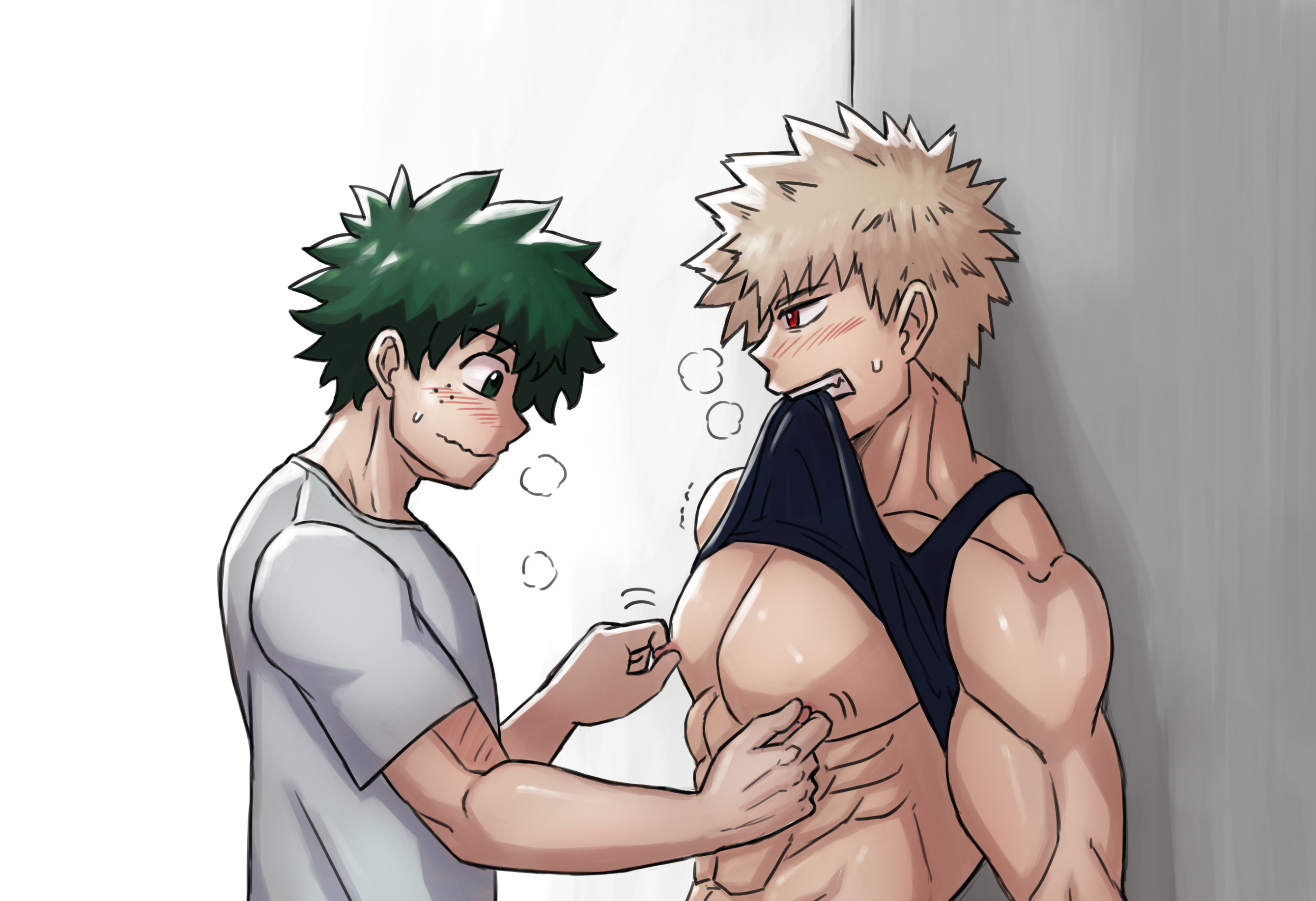 Bakugo nipple play (color)